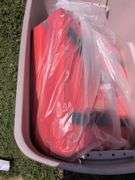 2 Totes - 2 Life Vests,Hose and Misc Camping Equipment