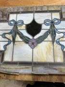 Vintage Stained Glass Window 24x”x18”