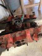 GM Chevrolet Cast Iron Intake Manifold, Likely from a 1968 model year,)