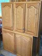 2 Sets of Oak Upper Cabinets - #1-45”x30”x12, #2- 42”x30x12