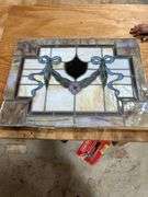 Vintage Stained Glass Window 24x”x18”