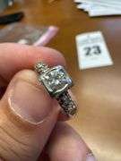 14k White Gold Ring with Diamonds - please see pictures for details - size coming soon