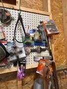 Salvage Lot- Peg Board of Items Tools and Tool Belt Ect