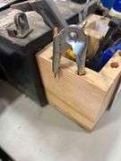 Wood Pencil Caddy and 2 Batteries