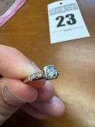 14k White Gold Ring with Diamonds - please see pictures for details - size coming soon