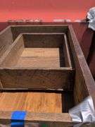 Wrought Iron Table and 3 Wood Drawers