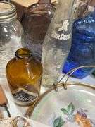 Box of Stoppered Bottles, Vases and Vintage Drink Bottles