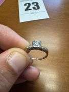 14k White Gold Ring with Diamonds - please see pictures for details - size coming soon