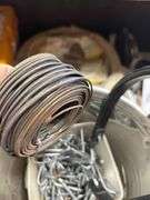 Bucket With Fence Fasteners,Wire, Wire Cutters Ect