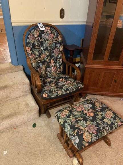 Wooden Rocker Chair and Foot Rest image