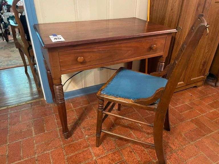 Wood Desk and Chair Set image
