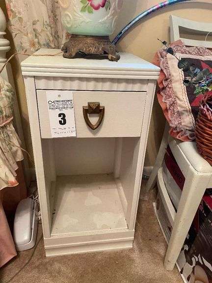 White Painted One-Drawer Nightstand image