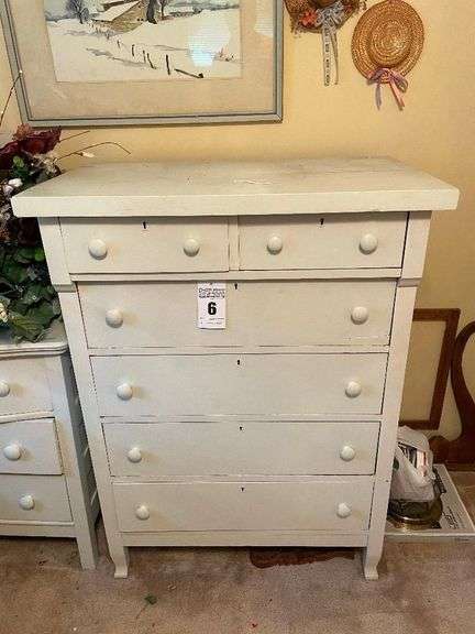 Painted Wood Chest of Drawers image
