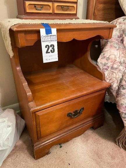 Wooden Nightstand with Drawer image