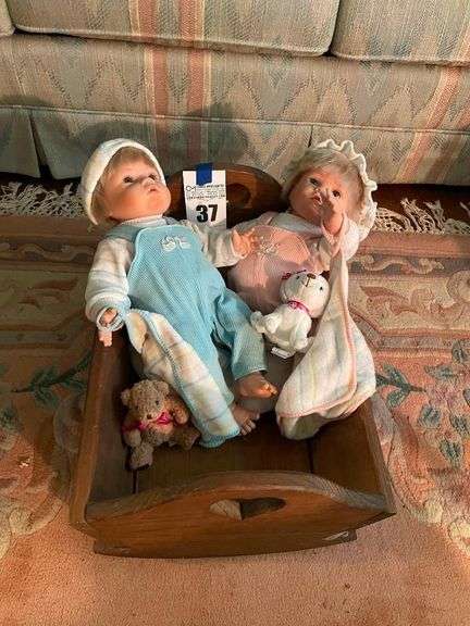Berjusa Dolls in Wooden Cradle image