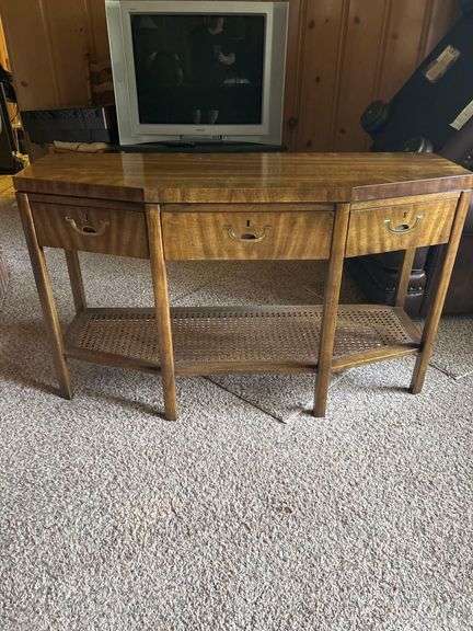Drexel Sofa Table with 3 Drawers 50.5”x18”x 30” image