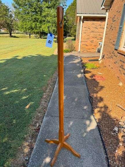Standing Coat Rack with Metal Hooks image