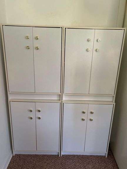 2 White Storage Cabinets image