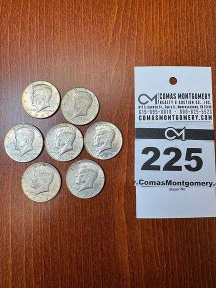 (7) Kennedy Half Dollars - (2) 1967 (3) 1968 (2)1969 image
