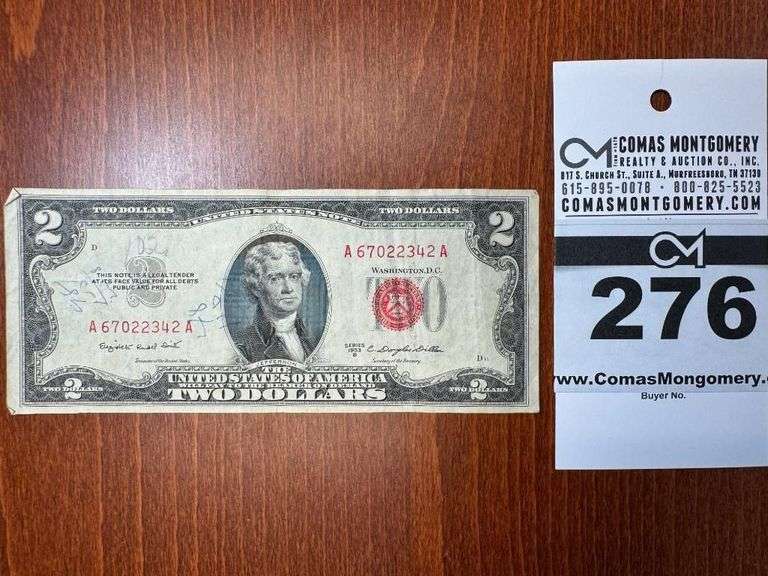 1953 Red Certificate $2 Bill image