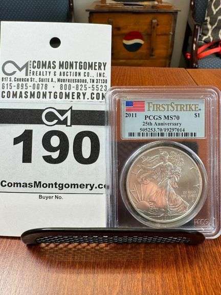 2011 Silver Eagle One Dollar Coin - PCGS MS70 - 25th Anniversary image