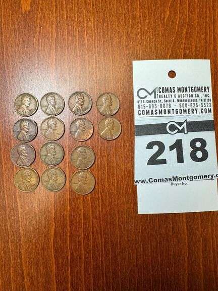 (14) Wheat Pennies - (1)1916 (1)1942 (2)1944 (2)1945 (2)1946 (1)1951 (1)1952 (2)1953 (2)1957 image