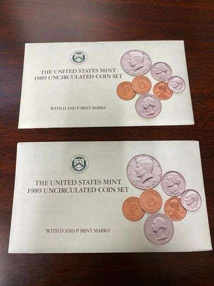 Pair of 1989 United Stated Mint Uncirculated Coin Sets image