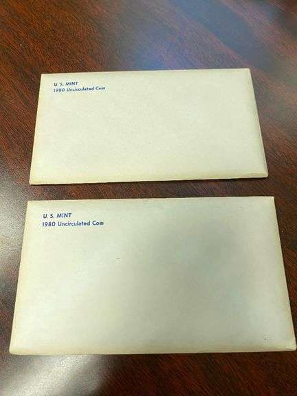 Pair of 1980 United States Mint Uncirculated Coin Set image