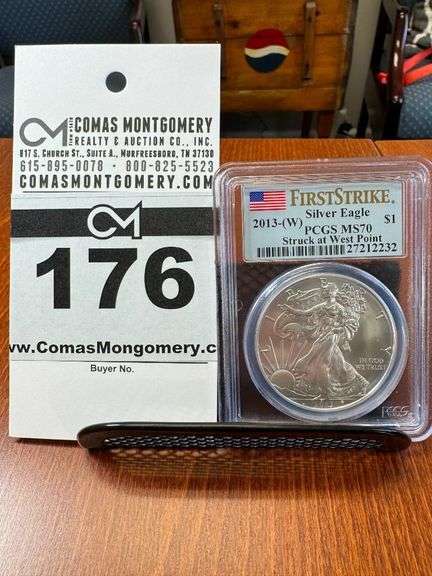 2013 - (W) Silver Eagle 1oz Fine Silver One Dollar Coin - Struck at West Point - PCGS MS70 image