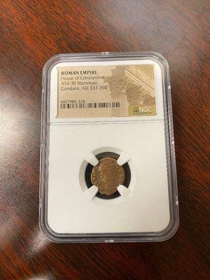 337-350 AD Roman Empire House of Constantine AE4 (Bi Nummus) Constans Coin image