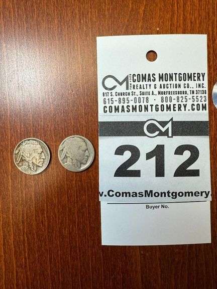 2 - Buffalo Nickles - (1) 1935 (1) Unknown image