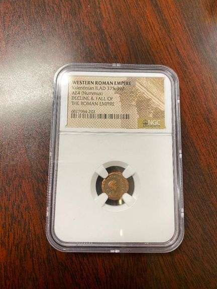 375-392 AD Western Roman Empire Valentinian II AE4 (Nummus) Decline & Fall of the Roman Empire Coin image