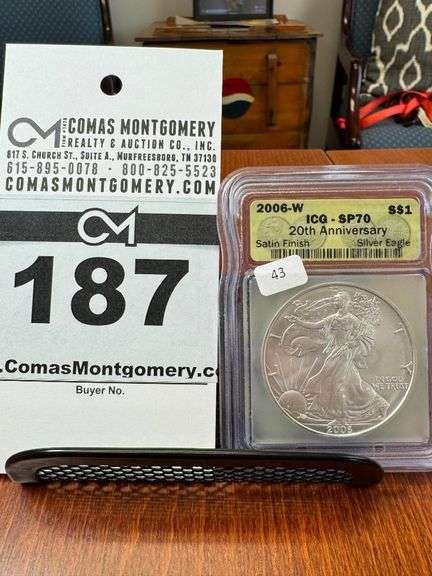 2006 - W Silver Eagle One Dollar Coin - ICG - SP70 20th Anniversary - Satin Finish image