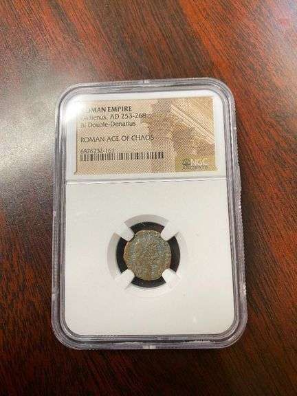 253-268 AD Roman Empire Gallienus Bi Coulbe Denarius Roman Age of Chaos Coin image