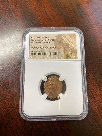 253-268 AD Roman Empire Gallienus Bi Double-Denarius Roman Age of Chaos Coin image
