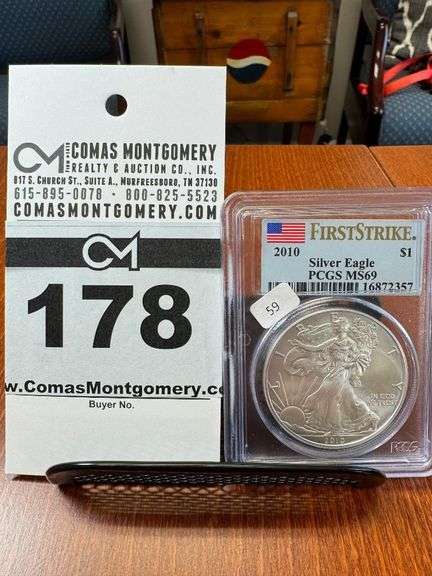 2010 Silver Eagle 1oz Fine Silver One Dollar Coin - PCGS MS69 image