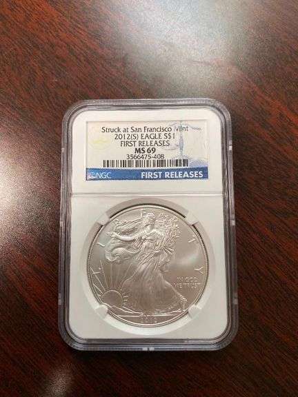 2012 (S) Silver Eagle One Dollar Coin - NGC MS69 - First Releases image