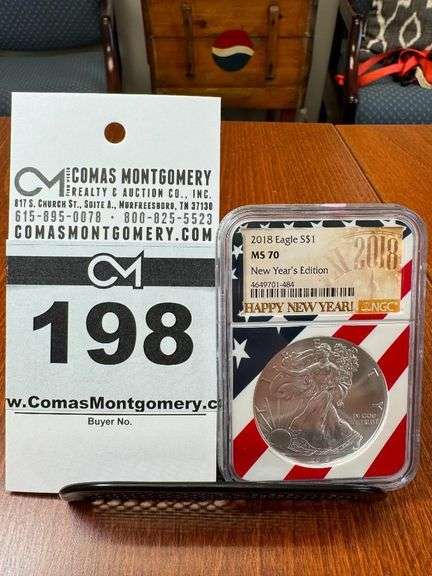 2018 - (S) Silver Eagle One Dollar Coin - NGC MS70 - New Year's Edition image