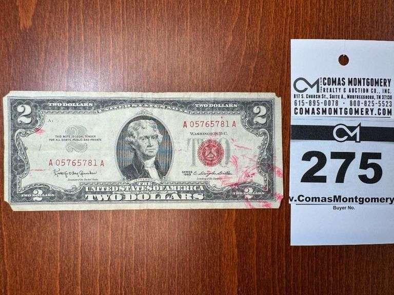 1963 Red Certificate $2 Bill image