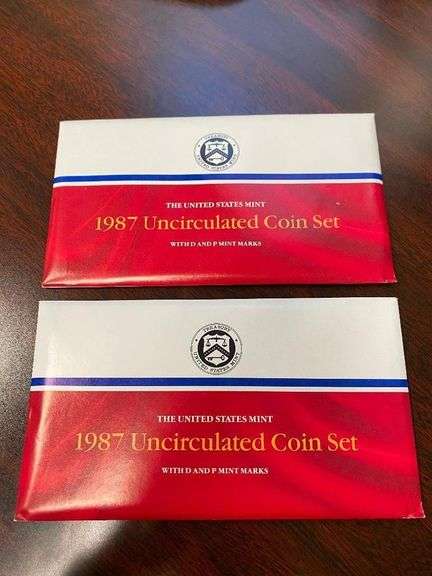 Pair of 1987 United States Uncirculated Coin Set image