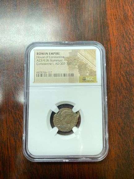 307-337 AD Roman Empire House of Constantine AE3/4 )Bi NUmmus) Constantine I Coin image