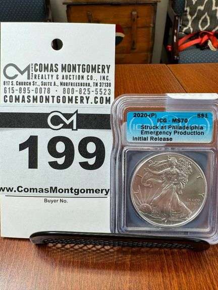 2020 - (P) Silver Eagle One Dollar Coin - ICG MS70 - Emergency Production Initial Release image