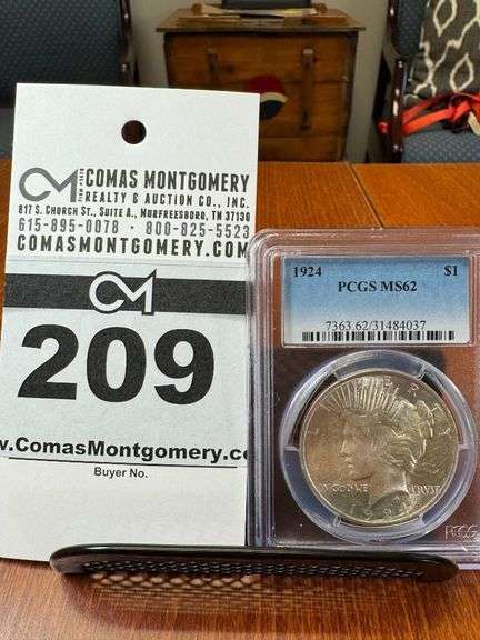 1924 Silver Eagle One Dollar Coin - PCGS MS62 image