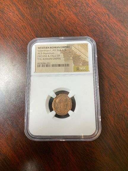 364-375 AD Western Roman Empire Valentinian I AE3 (Nummus) Decline & Fall of the Roman Empire Coin image