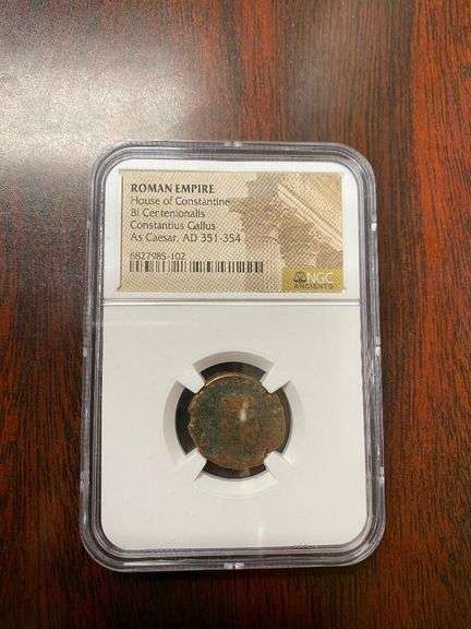 351-354 AD Roman Empire House of Constantine Bi Centenionallis Constantius Gallus as Caesar Coin image