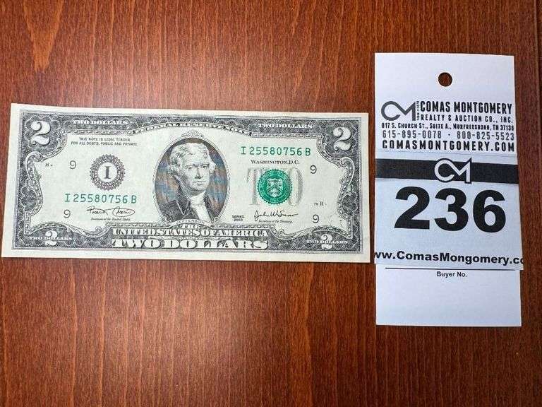 2003 $2 Bill image