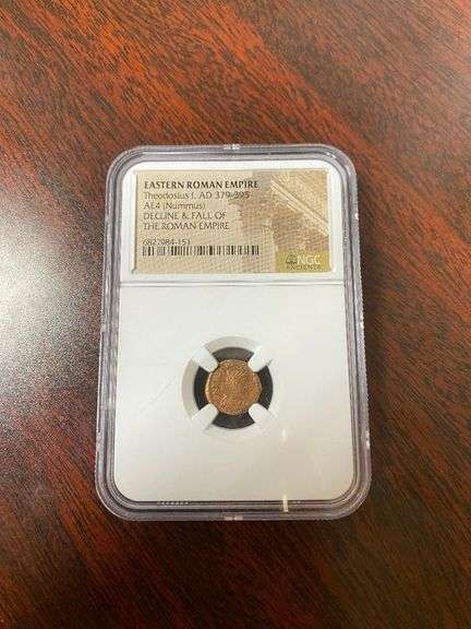 379-395 AD Eastern Roman Empire Theodosius AE4 (Nummus) Decline & Fall of the Roman Empire Coin image