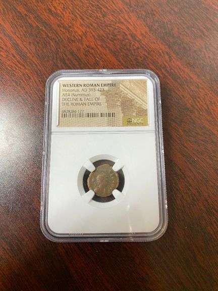 393-423 AD Western Roman Empire Honorius AE4 (Nummus) Decline & Fall of the Roman Empire Coin image