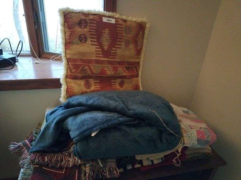 Throw Pillow and Blankets image
