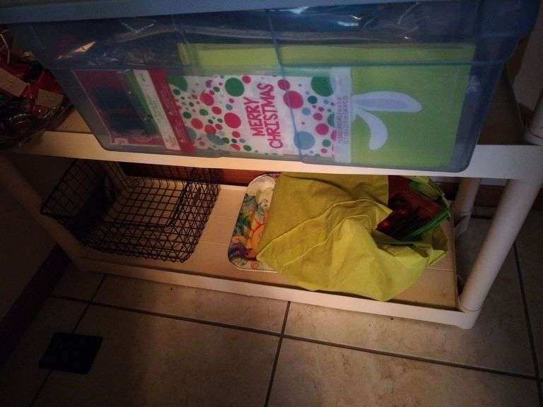 Plastic Shelving Unit With Contents image